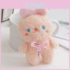 Lovable Plush Bunny Keychain With Bow Adorable Rabbit Doll For Backpacks And Presents