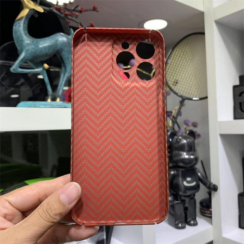 IPhone 14 Pro / Max Metal Ring Case Orange M Ultra-Thin Aramid Fiber Precise Cutout