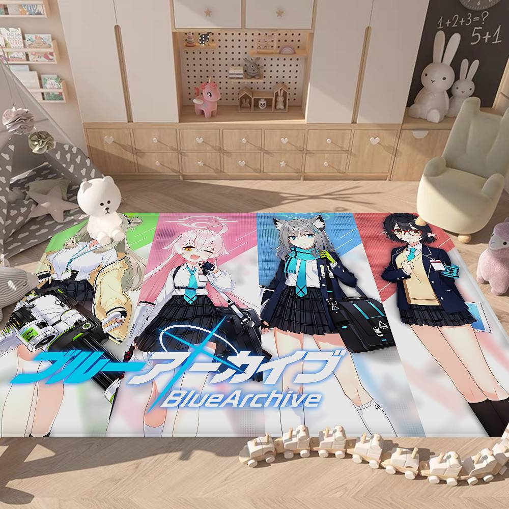 Fashion Game Blue Archive Floor Mat INS Style Soft Bedroom Floor House Laundry Room Mat Anti-skid Household Carpets