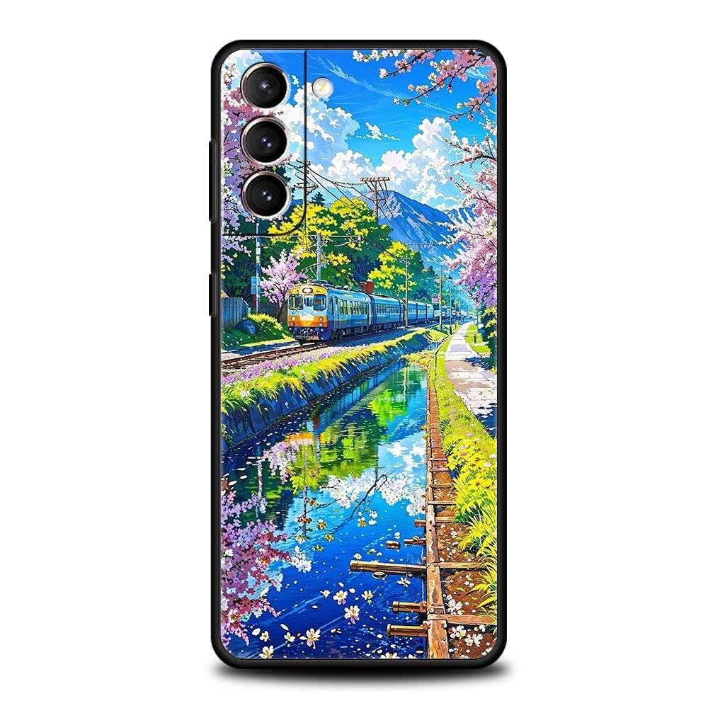 Landscape Japan Series Scenery Phone Case For Samsung Galaxy S25 S24 S23 S22 S20 Ultra S21 FE 5G S10 Plus S10E Soft TPU Cover