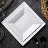 White Ceramic Western Dinner Plates: Flat, Deep, Square, Steak, and Vegetable Options for Home and Hotel Tableware