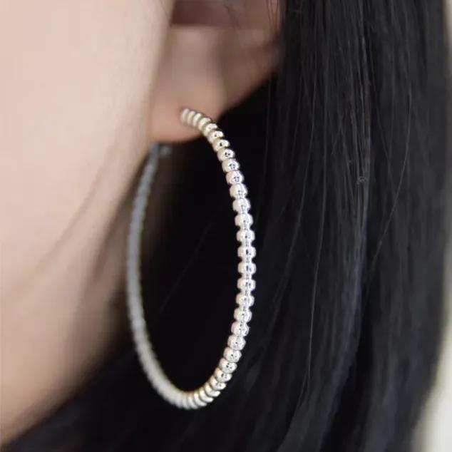 TOOK Bold Ring Earrings Silver Big Size Daily Bowl Ring Earrings