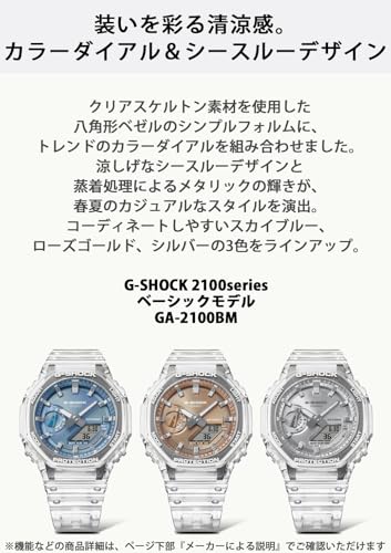 Casio G-Shock Watch (GA-2100BM-7A2JF) Men's Bright Metallic Dial (Official Japanese Product) Clear