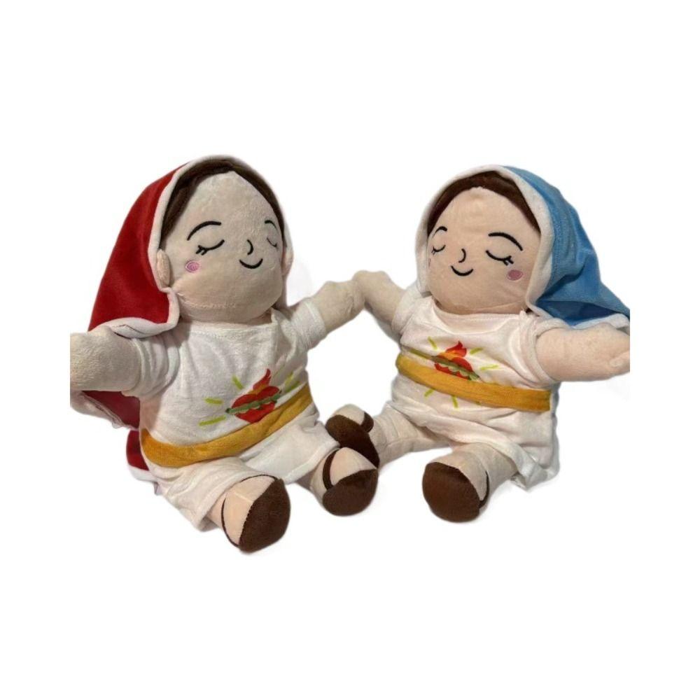 Weiches Kissen Maria Plüschtier Beleuchtung Musik Maria Atmende Puppe Weihnachtsgeschenke