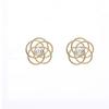 Flower Twist Metal Earrings Without Piercings Imitation Pearl Earrings for Women