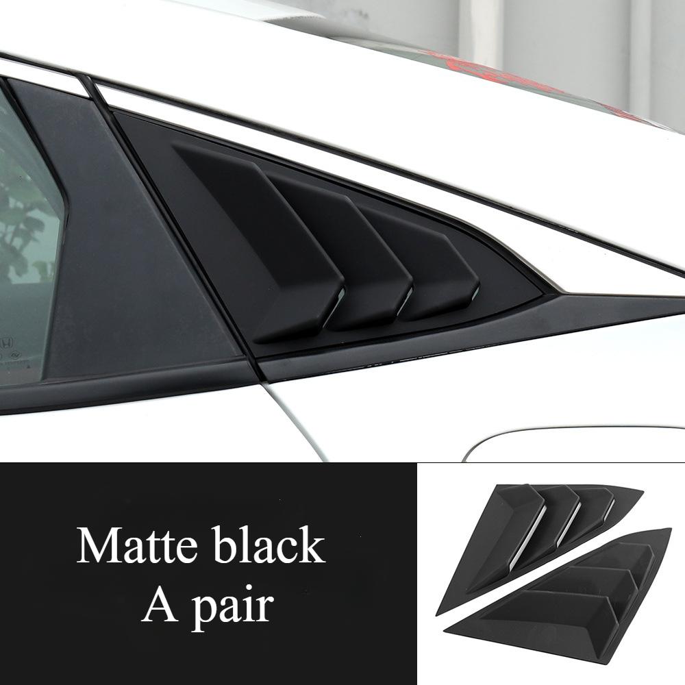 For Honda Civic 10th Gen 2016-2020 Sedan Rear Side Window Louvers Air Vent Scoop Shades Cover Trim Blinds Carbon Car Accessories