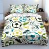 Soccer Sports Themed Pattern Bedding Duvet Cover Set  (1*Duvet Cover 2*Pillowcases, Without Duvet Insert)