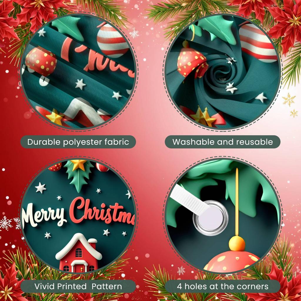 Christmas Decoration Banner Red Ornaments Xmas Banner Christmas Banner Colorful Decor Christmas Backdrop For Home Decoration