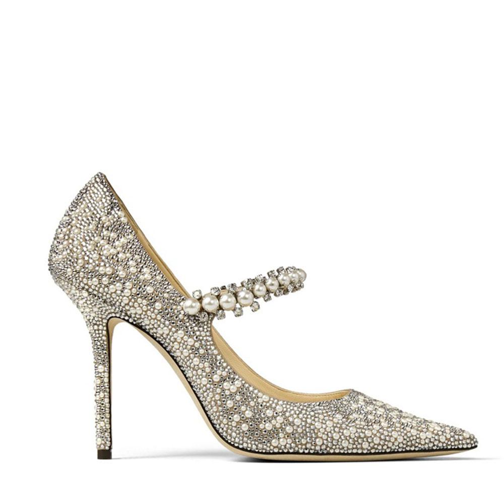 

Новые свадебные туфли с острым носком на шпильке, кристальные сексуальные туфли для вечеринок, модные свадебные туфли со стразами, туфли-лодочки Мэри Джейн 41