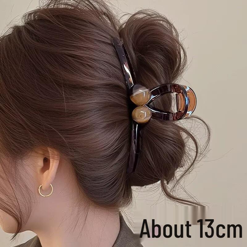 Elegante Schwarze Strass-Haarklammer - Großes High-End-Accessoire