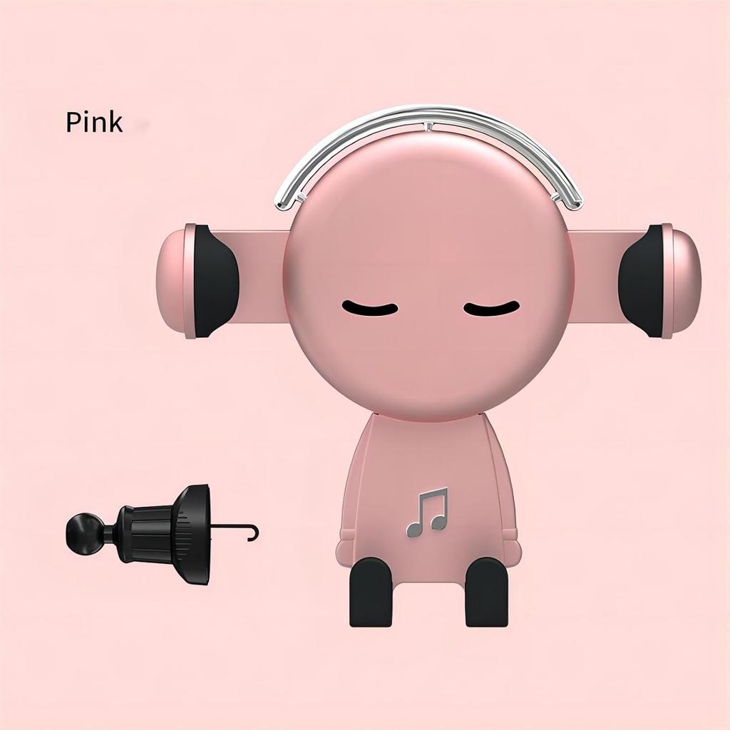 Smiley Face Car Phone Holder Multifunctional Event Navigation Mount Mobile Cell Stand with Hook Tail Clamp for iPhone 16 Samsung