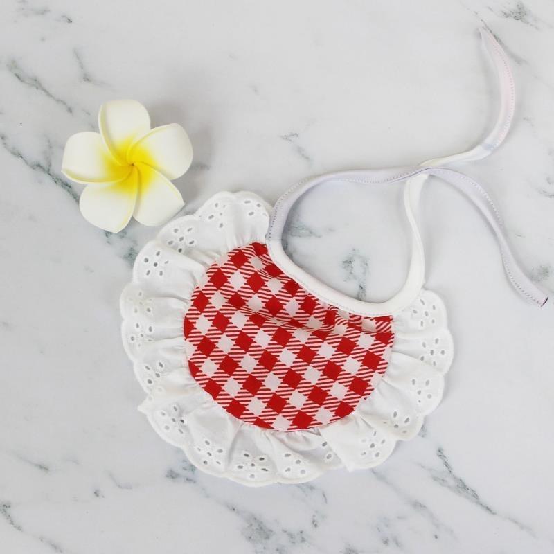 Pet Checkered Apron, Cat Scarf, Pet Dog Wet Towel