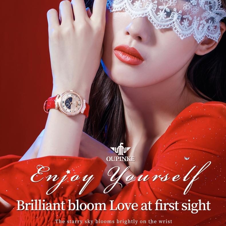 OUPINKE Brand Watches Fashion Full Star Flash Diamond Waterproof Quartz Watch Women's Watch Women's Watch
