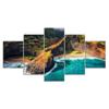 Hawaii Kauai Beach Cliff Scenery 5 Piece Five Panel Wall Canvas Print Modern Art Poster Picture Home Decor Gift For Him For Her