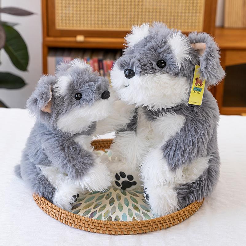 Simulation Schnauzer dog doll cute doll puppy plush toy sleeping pillow girl children gift