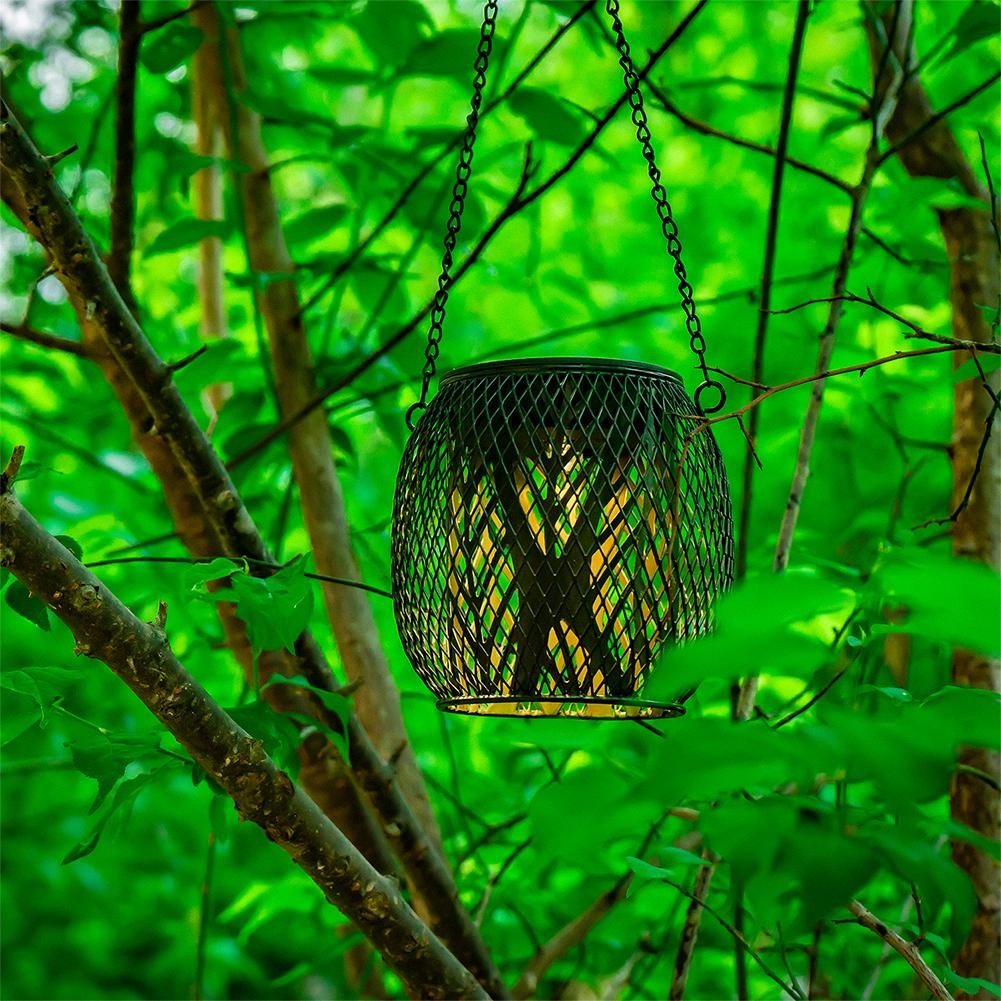1/2Pcs Hanging Solar Lantern 600mAh IP65 Waterproof Solar Outdoor Lanterns Metal Solar Lights for Patio Yard Porch Pathway Fence