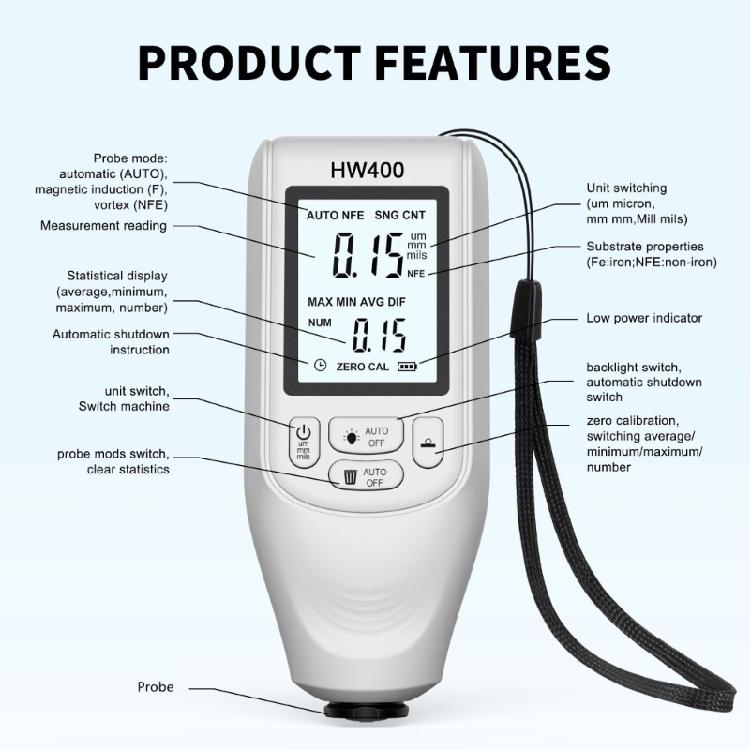 Multifunction Coating Thickness Gauges Automotive Paint Inspection Tool Quick Read Automotive Paint Thickness Gauges Easy Use