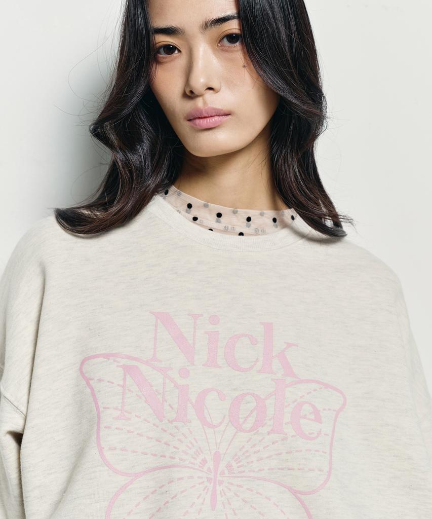 Nigaennikol Butterfly Signature Sweatshirt_Oatmeal Pink