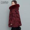XueZhongFei Women's Detachable Fur Collar Casual Down Jacket