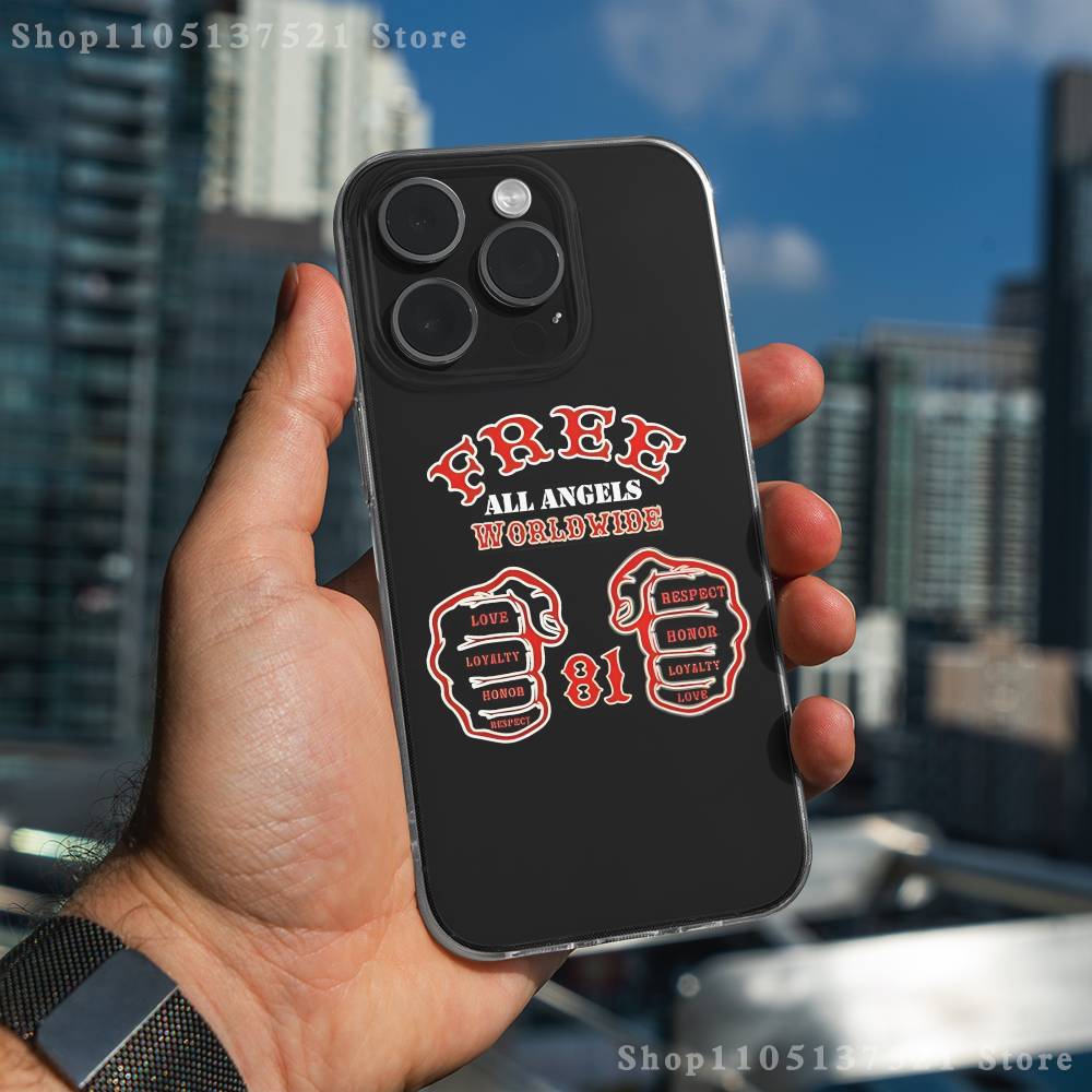 Hells Angels M-Motorcycle 81 Etui na Telefon Dla iPhone 17,16,15,14,13,12,11 Pro,Max,Plus,X,XS,XR,SE4,E Mini Przezroczyste Miękkie Pokrowiec