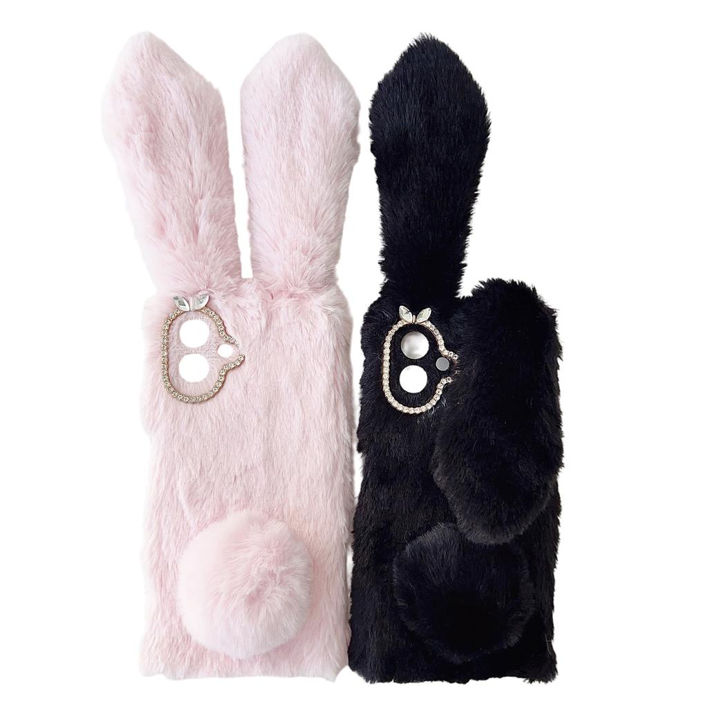 For Samsung Galaxy A07 4G Case Plush Cute Bunny Winter Fluffy TPU Phone Cover