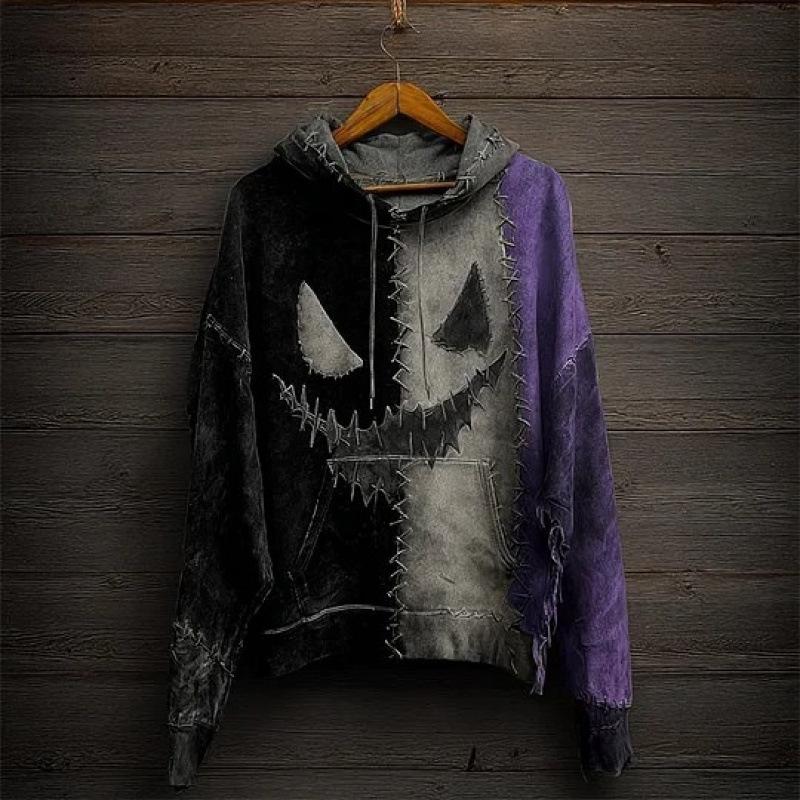 2025 Hooded 3D Print Halloween Sweatshirt - Women's European/American Autumn & Winter Edition