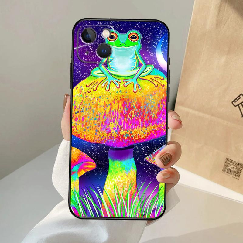 

Frong Froggy Art Groovy Hippie Phone Case For iPhone 17 Air 16 15 14 11 12 13 Pro Max 12 13 mini 15 16 Plus 16e Cover Coque iPhone 15Pro MAX