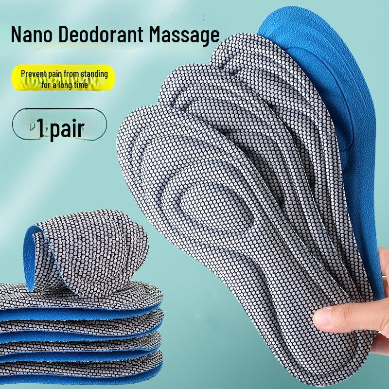 Comfortable, Breathable Sports Insoles: Soft, Deodorizing, Sweat-Absorbing, Massage Arch Support