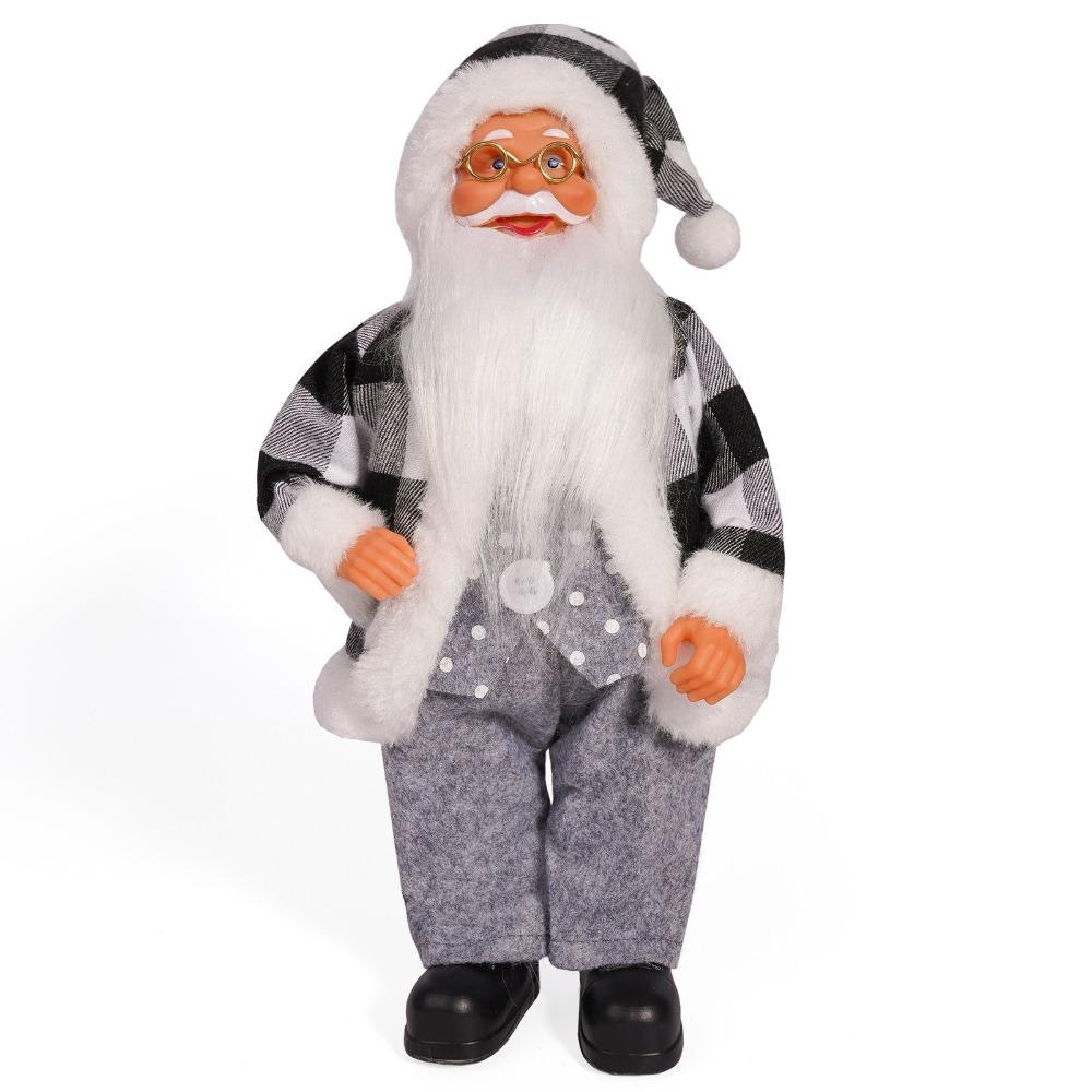 Realistic 12 Inch Santa Claus Doll Creative Resin Christmas Tree Decorations Children Xmas Gifts Party Decor Desktop Ornaments