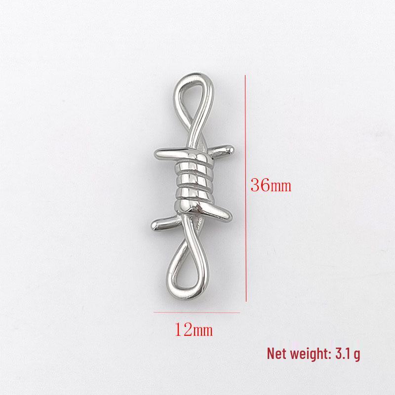 

Stainless Steel 8-Shaped Thorns Titanium Bracelet Necklace Earring Set - European & American Design