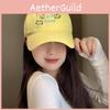 Yellow Embroidered Trendy Cat Baseball Hat For Women Perfect Summer Wear Casual