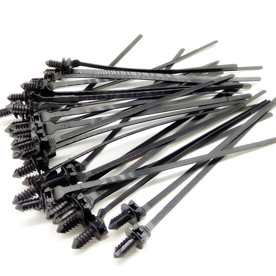 120PCS 8 Sizes Fastener Clips + 50PCS Nylon Tie Wrap For Fender Bumper Car Door
