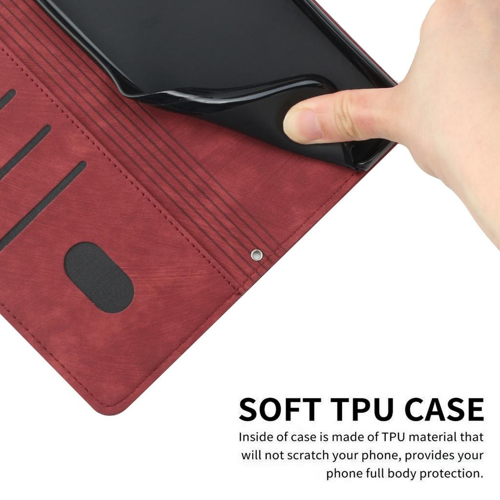 For Honor 300 Pro/300 Ultra Case Imprinted Lines Leather Phone Cover Folding Stand