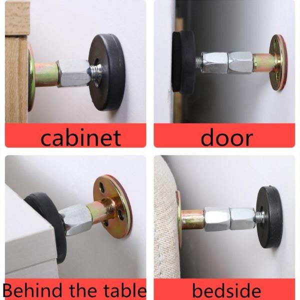 Furniture Fixed Bracket Adjustable Metal Wall Bed Stabilizer Self-adhesive Door Stopper Anti-shake Hardware