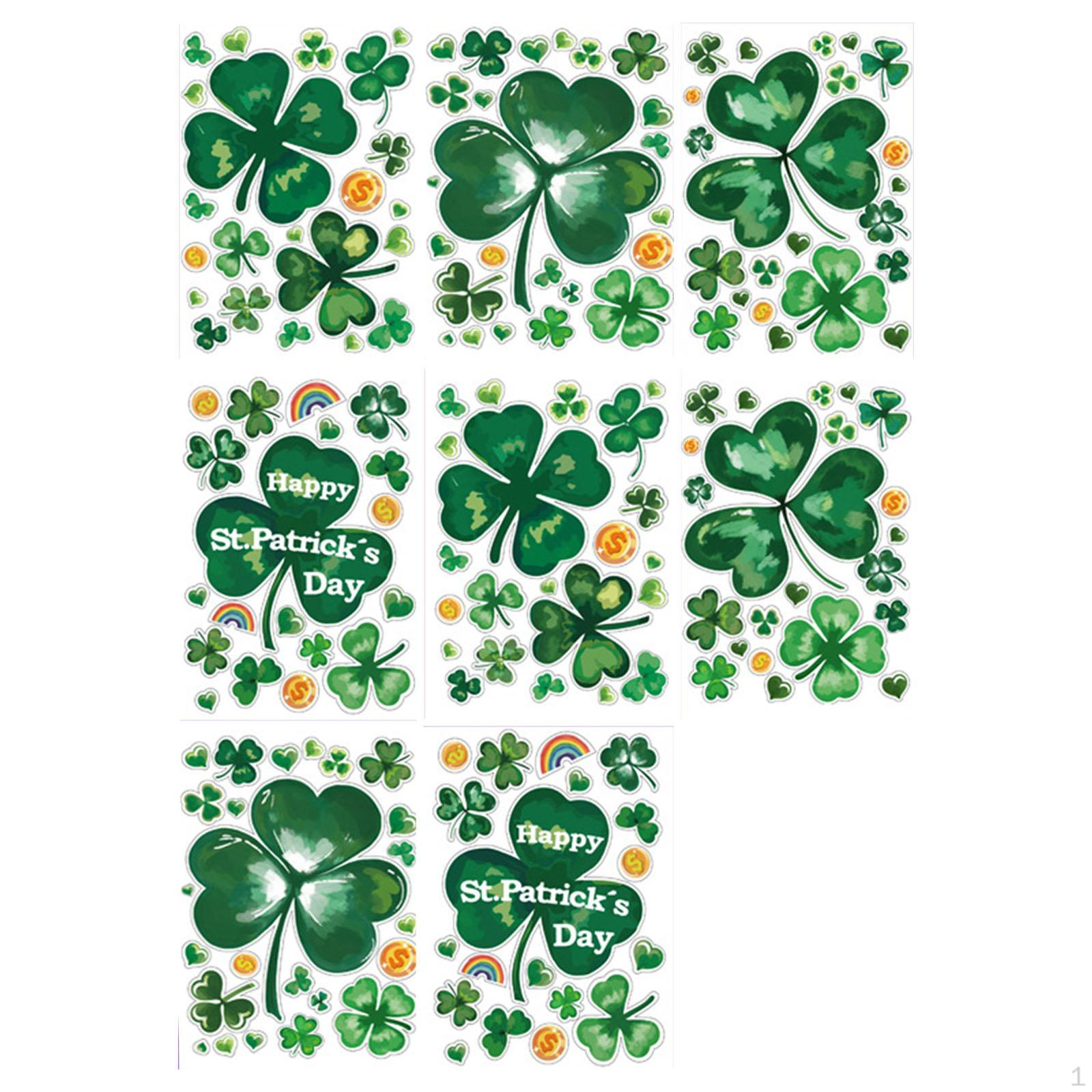 

8 Window Decorations, Decorations And Accessories for The: Reusable Green PVC Stickers Style B