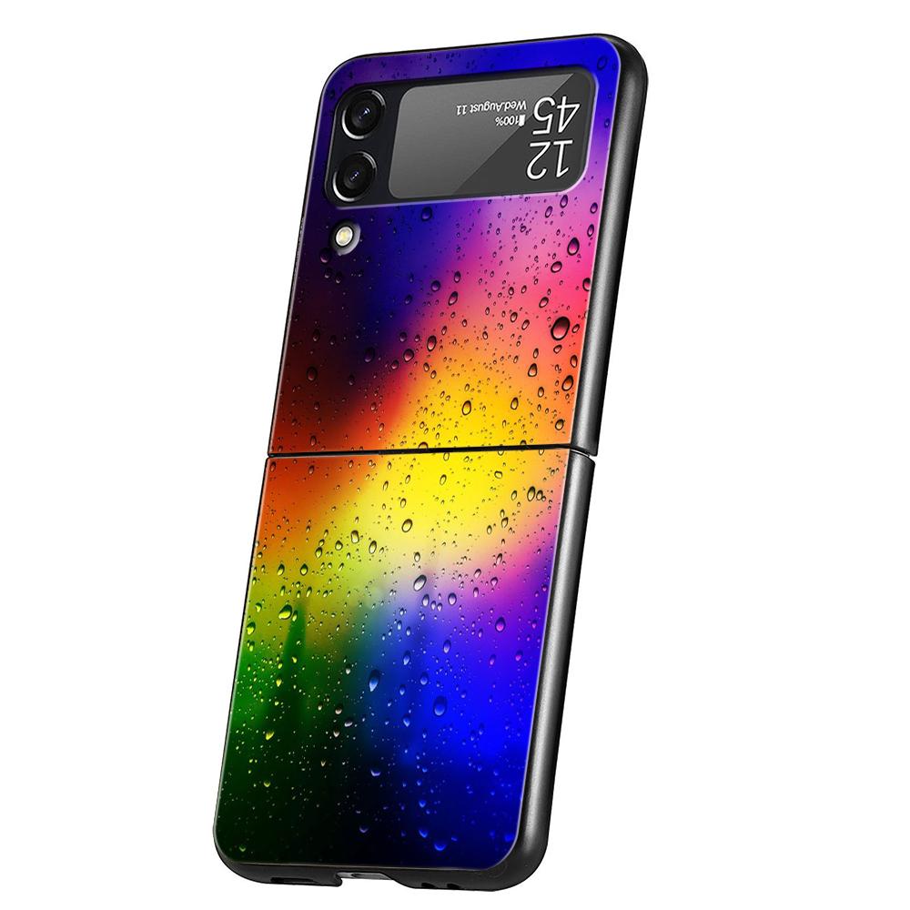 

Gradient Color Water Hard PC Phone Case For Samsung Galaxy Z Flip 6 5 4 Black Cover For Galaxy Z Flip 3 Foldable Shockproof Capa Z Flip