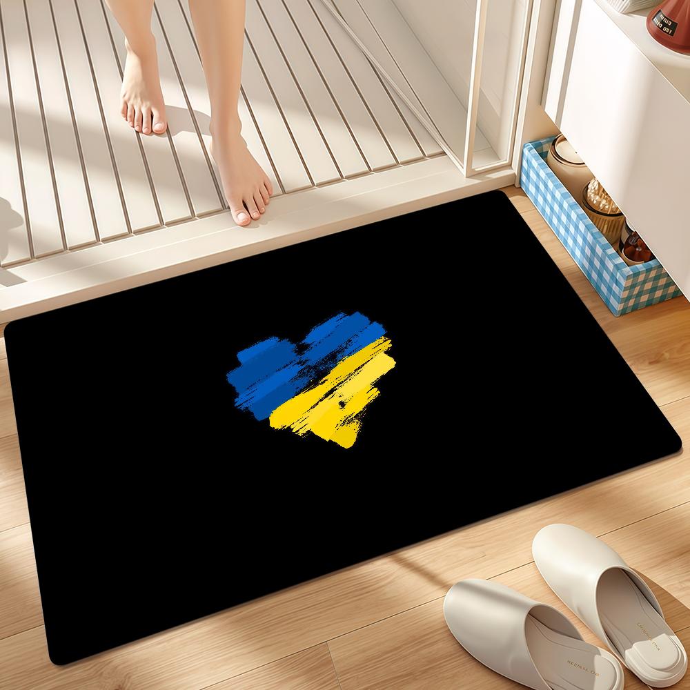 Door Mat of Bedside Entrance Bath U-Ukraine Floor Blue Decoration Corridor Door Mat Flag Yellow Carpet Living Room Balcony
