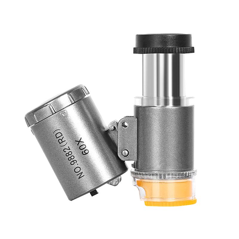 Mini Pocket Microscope Kit 60X Lab Handheld Microscope Battery Powered Microscope With Led Light Kids Science Microscop