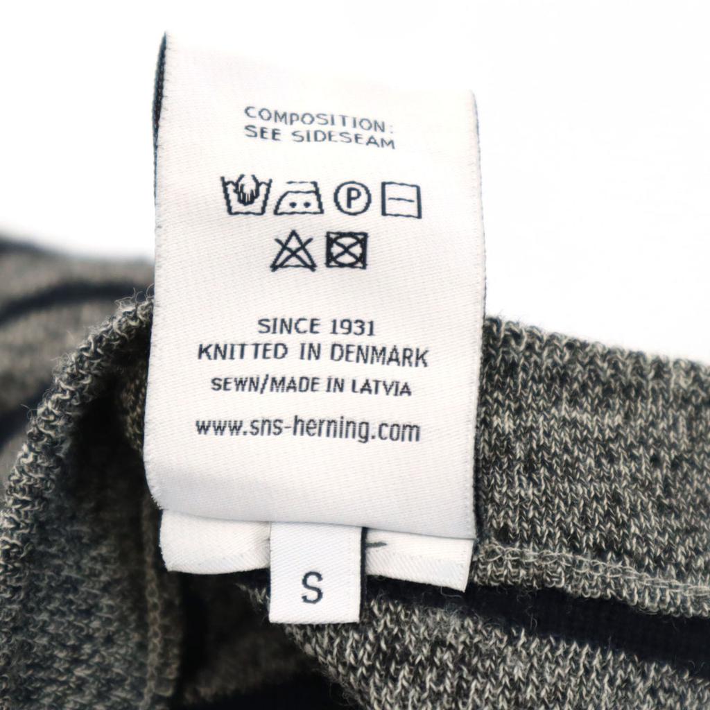 S.N.S. HERNING Border Pattern Long sleeve sweater S gray Men's Used