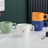 Golden Deer Stacked Cups  High Value Ceramic Cups  Creative Mugs Household Water Cups  Coffee Cups  Gift Cups