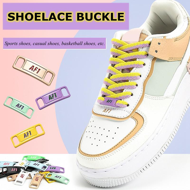 NEW 1 Pair Metal Shoelaces Buckle AF1 Shoe Decoration Suitable for All Shoes Sneakers Shoes Accessories Flat Shoelace Buckle