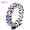 Luxury Purple Amethyst Round CopperColor Rings For Women Anniversary Engagement Fashion Ring Girl's Daily Party Gifts