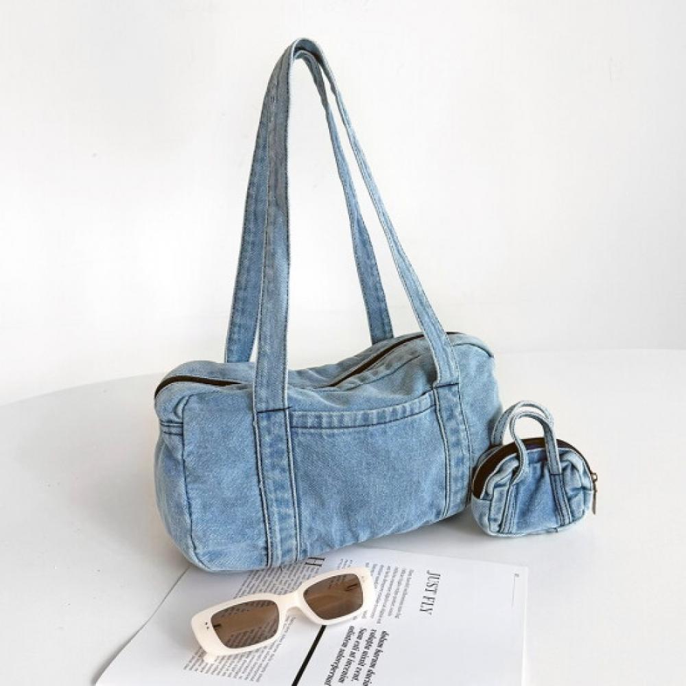 Fromheaven Denim Tote Shoulder Bag Blue S510