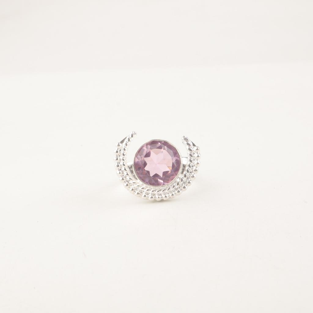Morganite Gemstone 925 Sterling Silver Handmade Jewelry June Birthstone  Ring RR-48-6