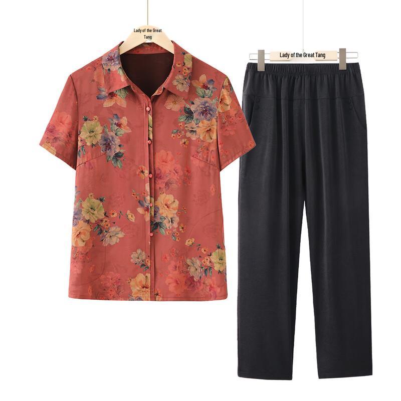 Women s Elegant Summer Short Sleeve Set 2XL