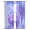 Lila Blume Fensterdekoration Tüll Moderne Transparente Vorhänge für Küche Wohnzimmer Schlafzimmer Vorhänge Dekoration