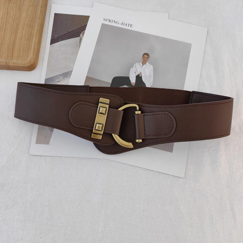 Centură Detașabilă din Piele PU, Elegantă, cu Cataramă cu Ac, Bandă Lată pentru Talie, Curea Vintage pentru Palton, Rochie, Femei