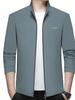 Men's 2024 Spring/Summer Korean Style Stand Collar Jacket - Casual, Business, Solid Color, Versatile, Trendy Top.