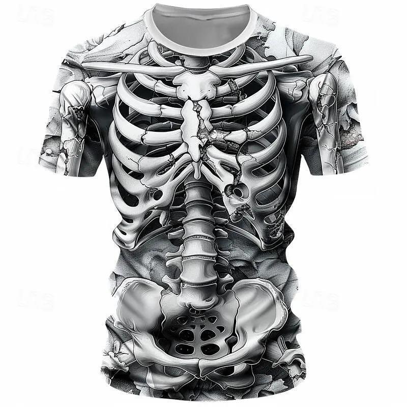 Mens Breathable Quick-Dry Short Sleeve T-Shirt With 3D Digital Print Loose Fit Cotton-Blend Sports
