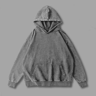Jesień Wiosna Unisex Bluza z Kapturem Duża Kieszeń Kaptur Luźna Postarzana Prana Elastyczne Mankiety I